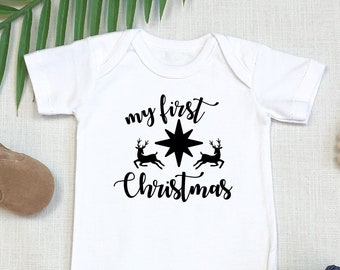 Baby first christmas, erstes Weihnachten Baby Body, Body Bügelbild, Bügelbild Weihnachten, Christmas picture