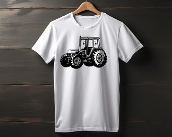 Imagen de planchado de tractor, imagen de planchado de tractor, tractor, pueblo, camiseta individualmente