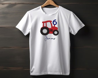Imagen termoadhesiva de cumpleaños, imagen termoadhesiva de tractor, imagen termoadhesiva de tractor, 6to cumpleaños, camiseta de cumpleaños, regalo individual