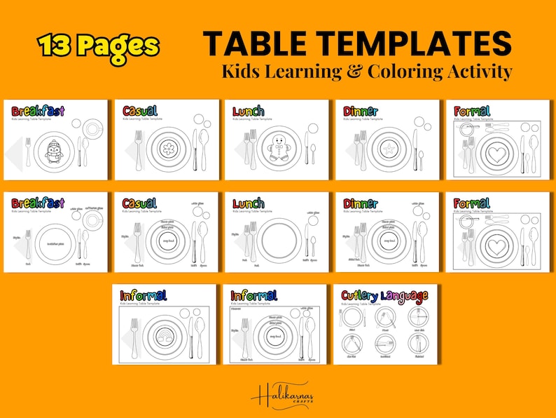 Montessori Table Setting Printable: Kids Learning Placemat (PDF) - Etsy