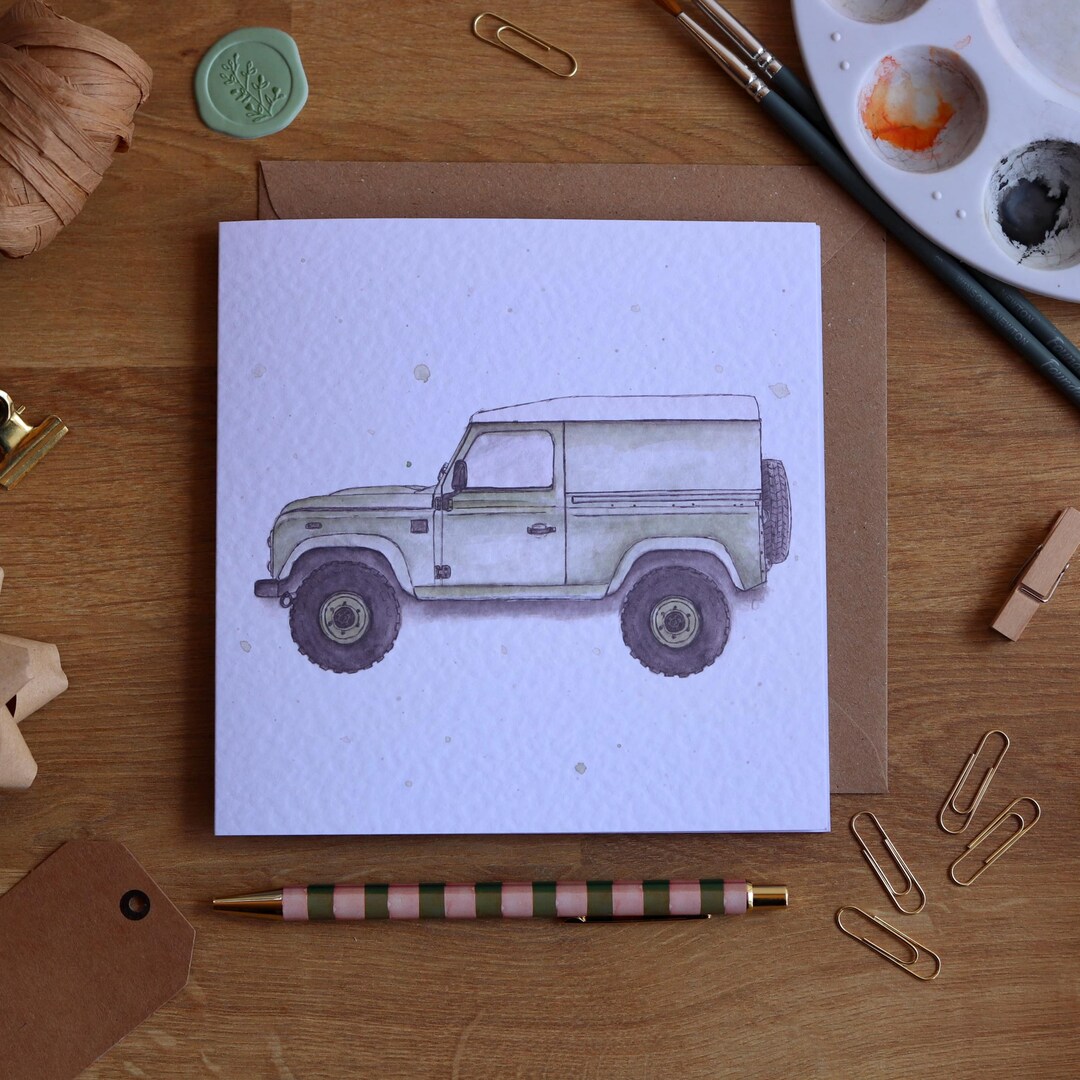Defender Greetings Card | Land Rover | Personalized Landy - Etsy