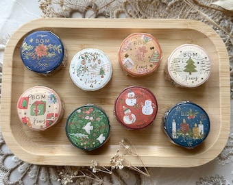 Fita Washi de Natal BGM | Fita Washi para diários, álbuns de recortes e periódicos indesejados | Planejadores