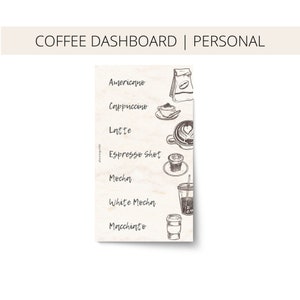 PERSONAL | Types of Coffee Dashboard | Printable PDF File | PERSONAL Size Ring Planner Dashboard | Coffee