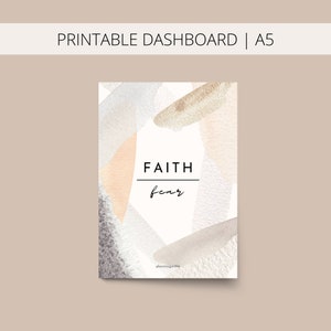 A5 Faith Over Fear Printable Dashboard A5 Size Faith Planner Ring ...