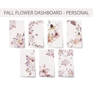 PERSONAL | Fall Mauve Color Flower Dashboard Set | PDF File | Personal Ring Planner | Planner Sections | Printable