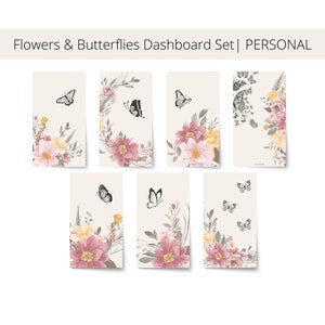 PERSONAL | Flowers and Butterflies Dashboard Set | PDF File | Personal Ring Planner | Planner Sections | Printable
