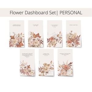 PERSONAL | Fall Colors Flower Dashboard Set with Quotes | PDF File | Personal Ring Planner | Planner Sections | Printable