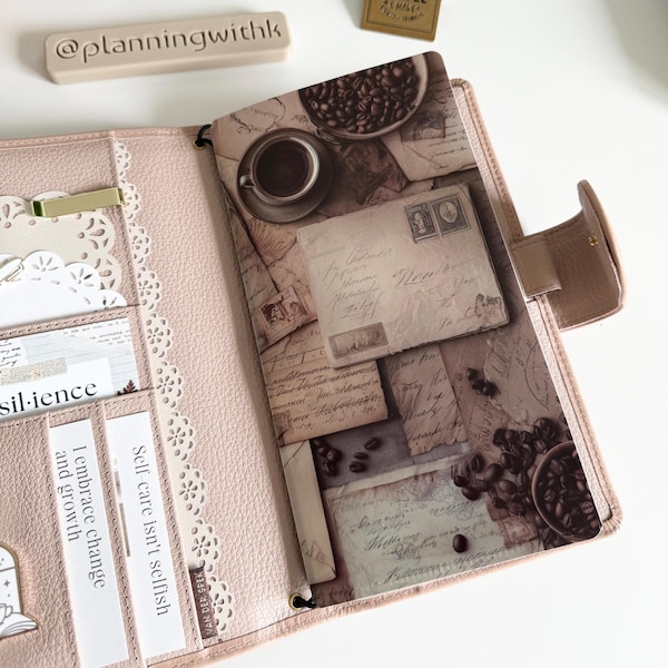Traveler's Notebook Folder | Regular TN Folder | PVC File Organizer | Standard TN Folder | Coffee & Ephemera