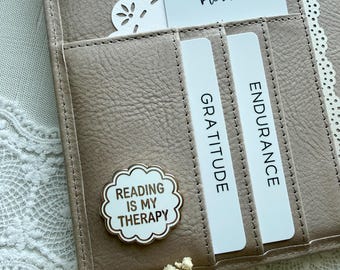 Reading is my Therapy Planner Magnet | Gold plated finish | Journaling Magnet | Approximately 1.2 in