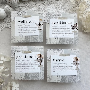 Tarjetas para diario / Tarjetas para diario de invierno / Tarjetas para diario de 3 x 3 pulgadas Impresas en PAPEL FOTOGRÁFICO / Palabras inspiradoras / Palabra del año