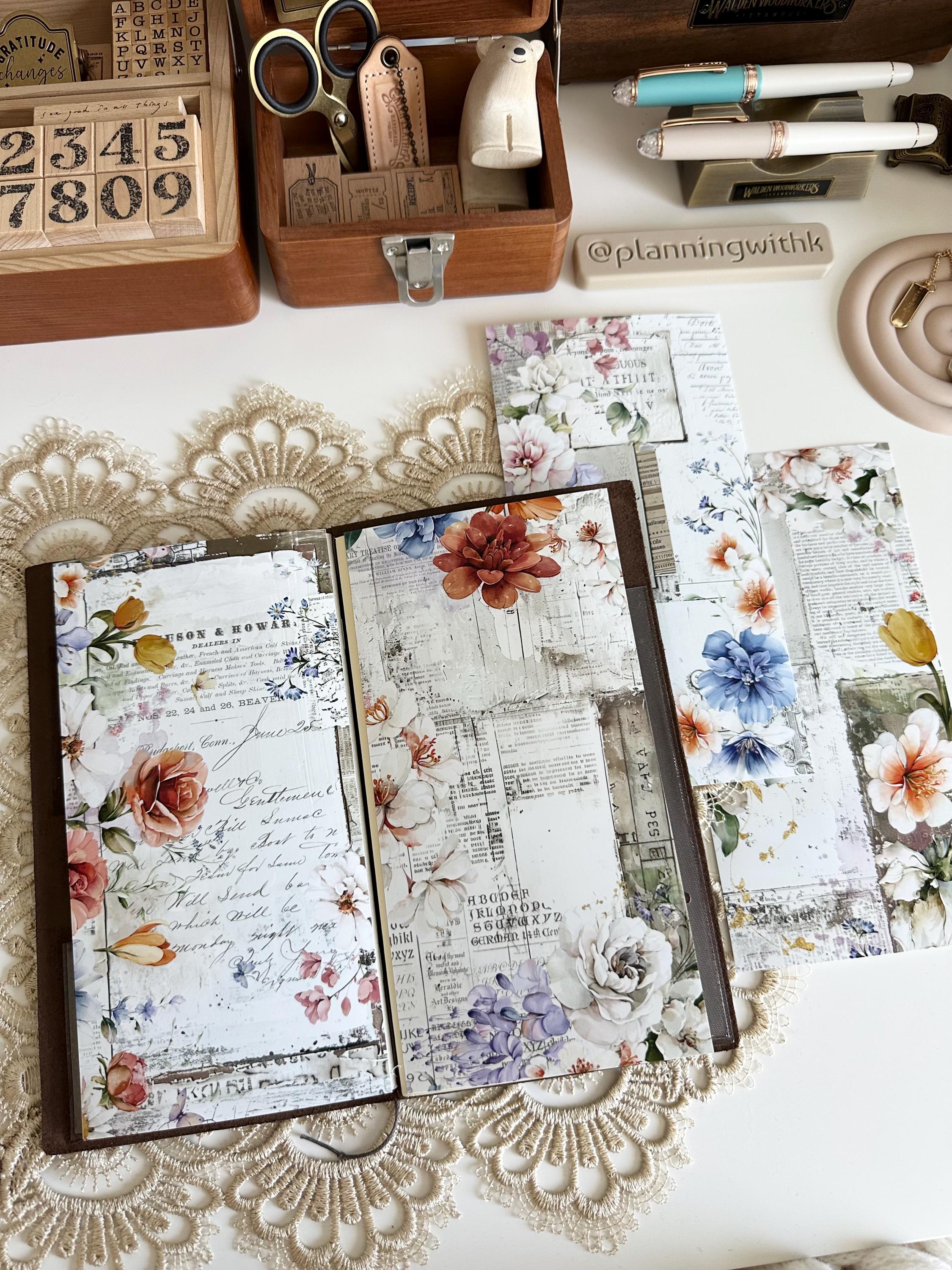 Traveler's Notebook Dashboard or Page Marker | Regular TN Printed on PHOTO PAPER | Watercolor Flowers | High Quality Printing