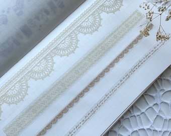 Mind Wave, Lace, Letter Clear Tape for Journals, Scrapbook, Junk Journals, Planners