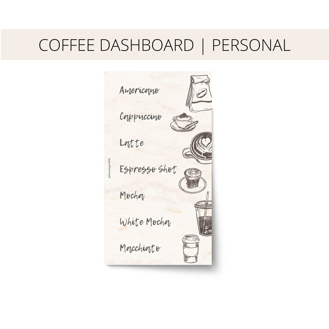 PERSONAL Types of Coffee Dashboard Printable PDF File PERSONAL Size ...
