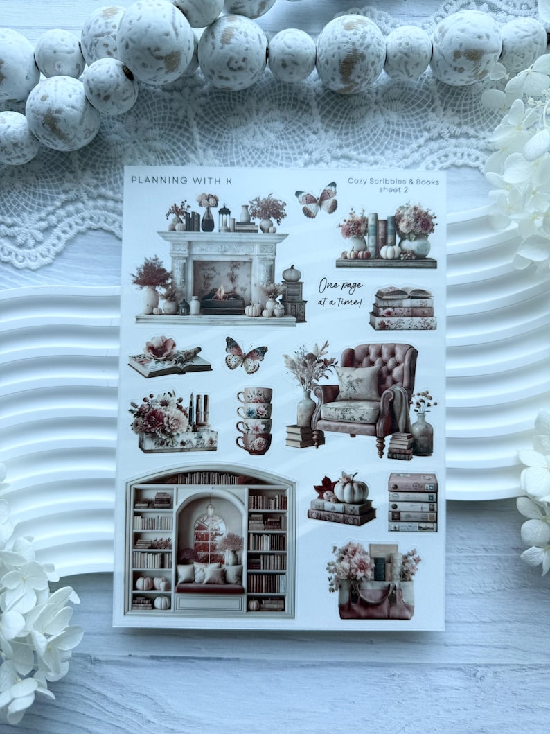 Cozy Scribbles & Books Stickers for Planners, Journals | Stickers ...