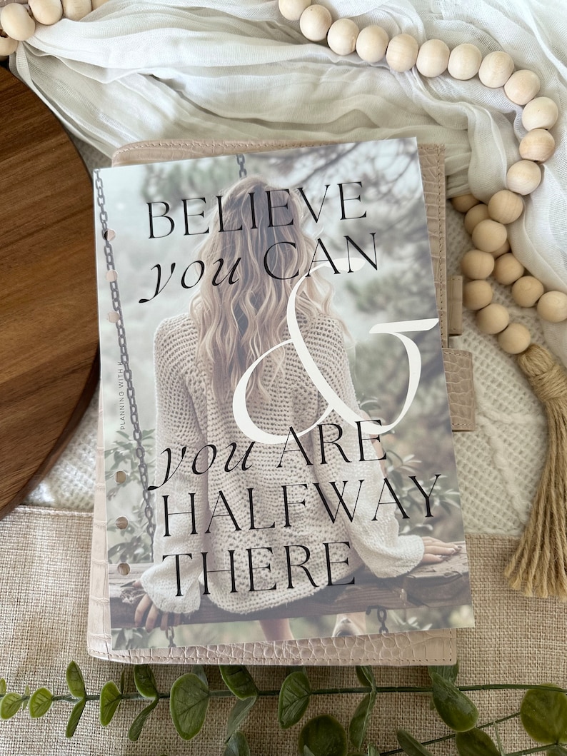 A5 | Personal Size "Believe you can & You are halfway there" PRINTED Planner Dashboard | High quality printing on Premium Matte Paper A5 Dashboard 1
