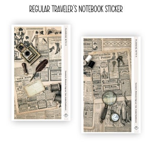 Traveler&#39;s Notebook Sticker/Dashboard | Regular TN Sticker Printed on Transparent Matte Sticker Paper | See Video & Photos | Vintage