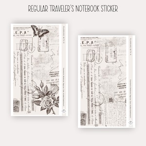 Pegatina de cuaderno de viajero/Tablero / Pegatina TN normal impresa en papel adhesivo mate transparente / Ver video y fotos / Sellos en capas