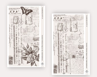 Traveler's Notebook Sticker/Dashboard | Regular TN Sticker Printed on Transparent Matte Sticker Paper | See Video & Photos | Layered Stamps