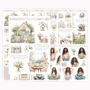 Blühende Blumen Aufkleber für Planer, Journals | Gedruckt auf Transparentem Matte Sticker Papier | Dieses Set war Teil der Spring Blossom Box