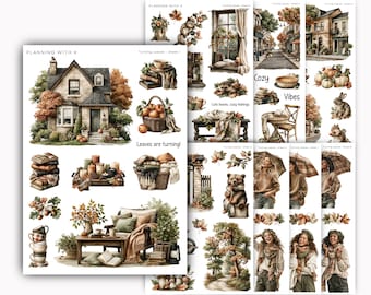 Turning Leaves, Fall | Autumn Planner Journal Stickers, Transparent Matte Paper | PWK