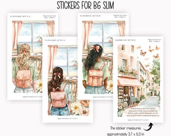 Stickers for B6 Slim | Peachy Summer Stickers printed on Transparent Matte Sticker Paper | Each Sticker measure approximately 3.7 x 6.3 in