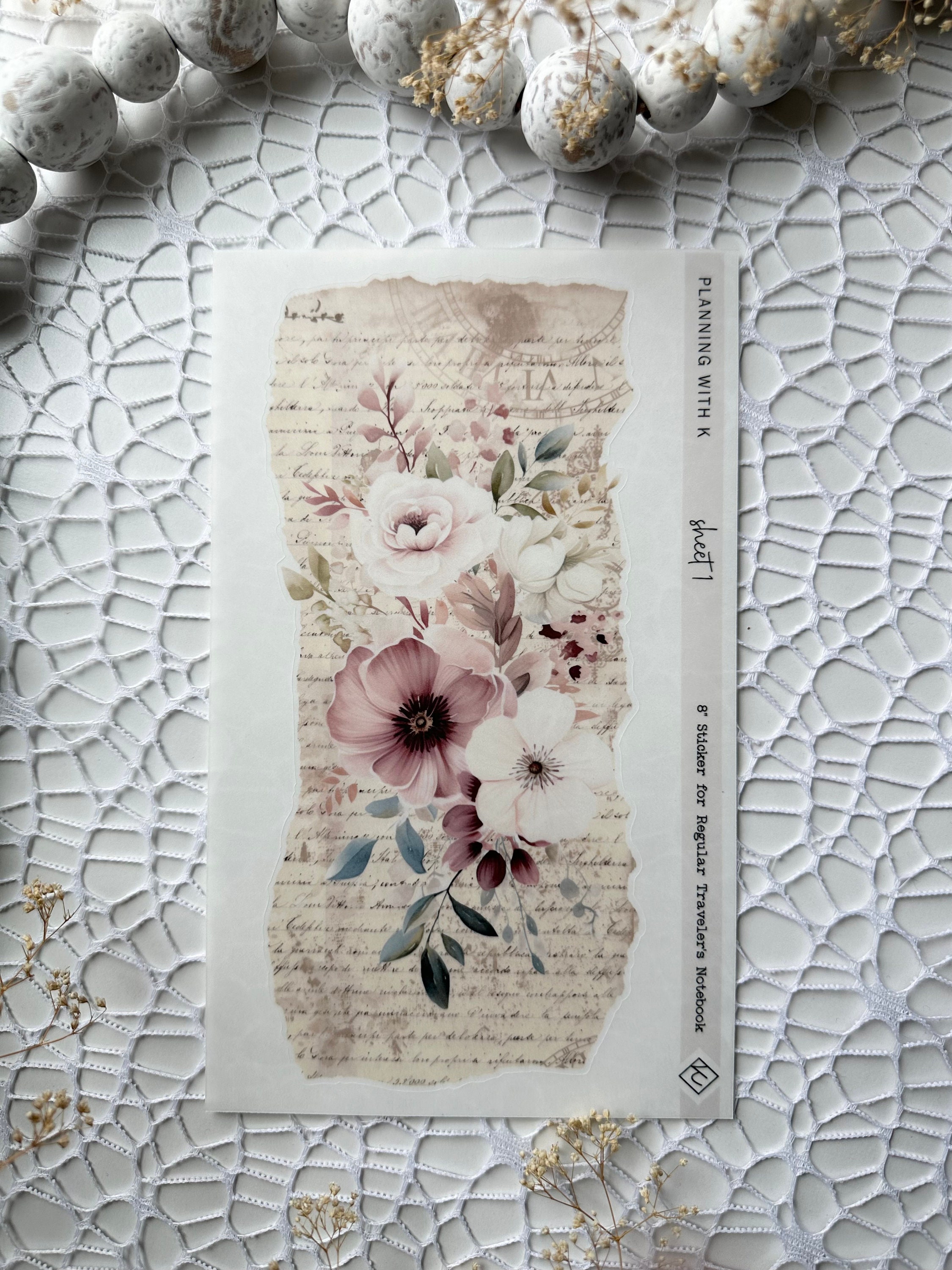 Notebook Spring Sticker Traveler's Notebook Sticker - 8in Tall | Regular TN Sticker Printed on ...