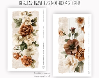 Traveler's Notebook Sticker - 8in Tall | Regular TN Sticker Printed on Transparent Matte Sticker Paper | Soft Meadow Spring