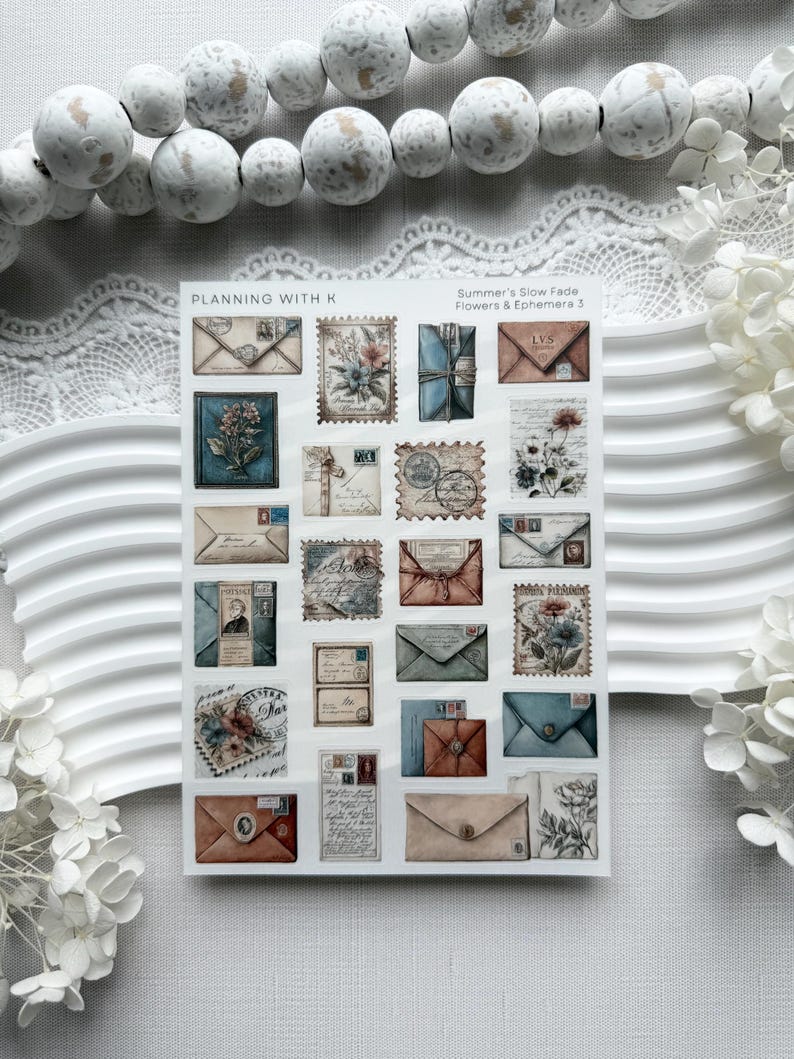 Flowers and Ephemera, Summer's Slow Fade Stickers for Planners ...