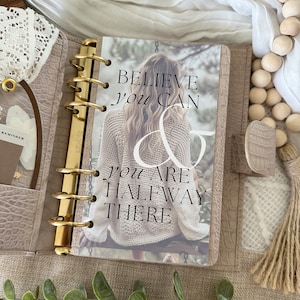 A5 | Personal Size "Believe you can & You are halfway there" PRINTED Planner Dashboard | High quality printing on Premium Matte Paper PERSONAL Dashboard 1