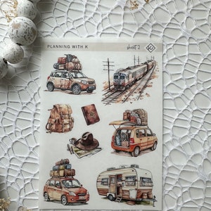 Let's Travel Stickers for planners, journals Love to Travel Stickers printed on Transparent Matte Sticker Paper Sheet 2