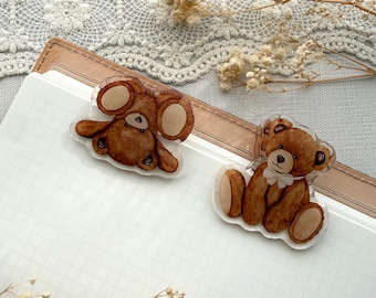 Bear Acrylic Journal Clip | Journaling accessory | Bear acrylic journaling clip