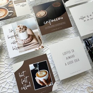 Tarjetas de diario / Tarjetas de diario de café / Tarjetas de diario de 3 x 3 pulgadas Impresas en PAPEL FOTOGRÁFICO
