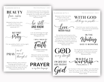Bible Verses & Sayings II Stickers for planners, journals | Printed on Transparent Matte Sticker Paper | Bible Verses