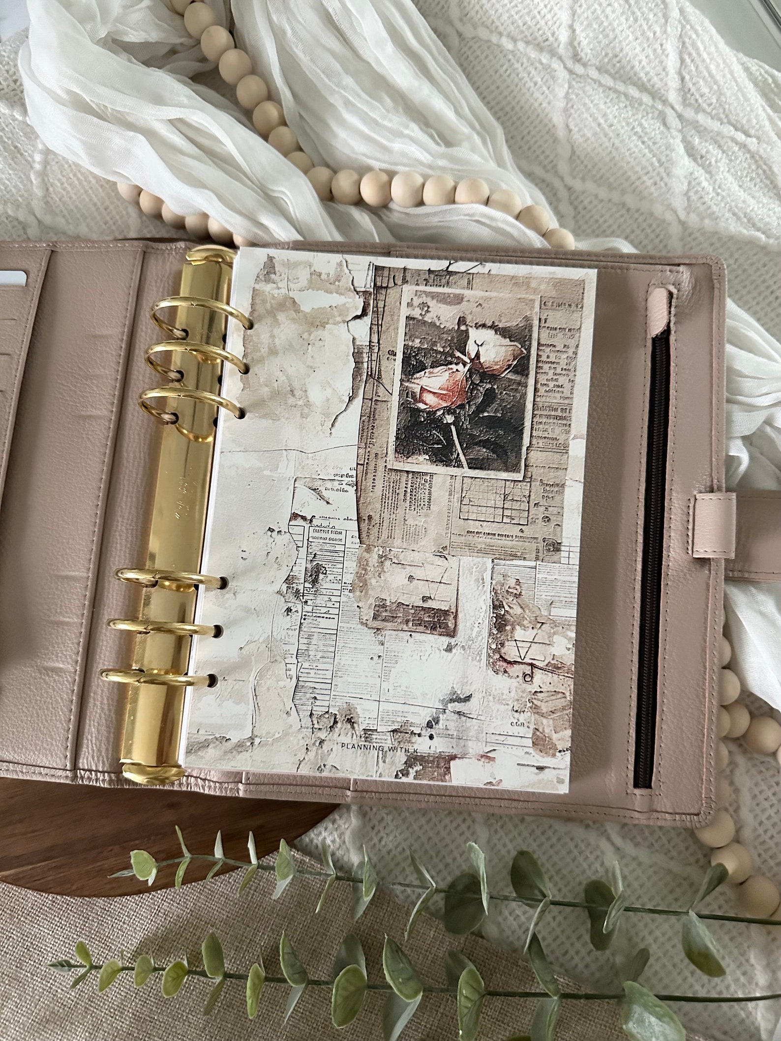 A5 | Personal Size Vintage Flower, Roses PRINTED Planner Dashboard ...