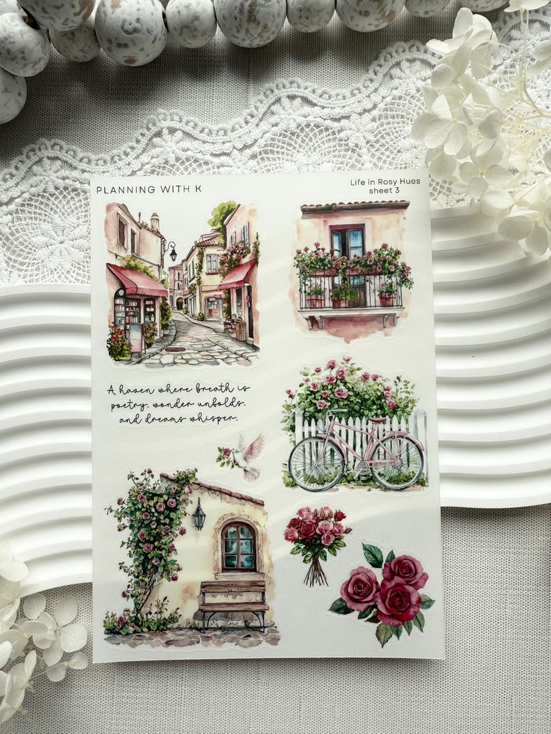 Life in Rosy Hues Stickers for Planners, Journals | Stickers Printed on ...