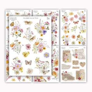 Aquarell Wildblumen Aufkleber für Planer, Journals | Sticker gedruckt auf Transparent Matte Sticker Paper | Frühlings-Aufkleber | Wildblumen
