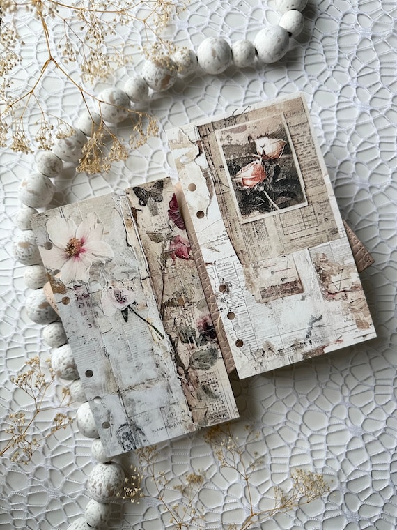 A5 | Personal Size Vintage Flower, Roses PRINTED Planner Dashboard | High quality printing on Premium Matte Paper