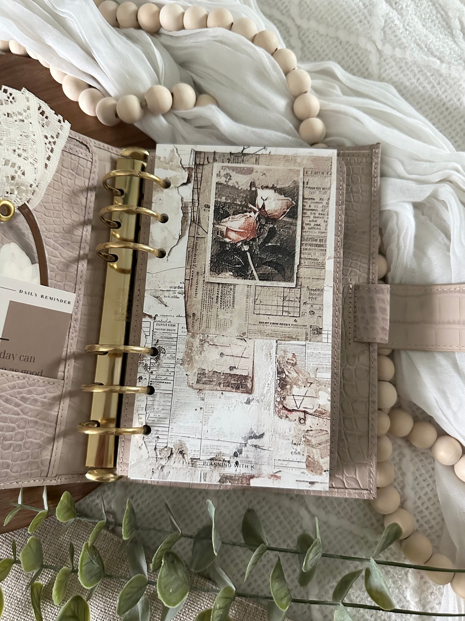 A5 | Personal Size Vintage Flower, Roses PRINTED Planner Dashboard ...