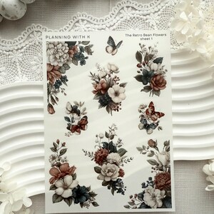 Bean Plot Sticker The Retro Bean Flower Stickers for Planners, Journals | Stickers ...