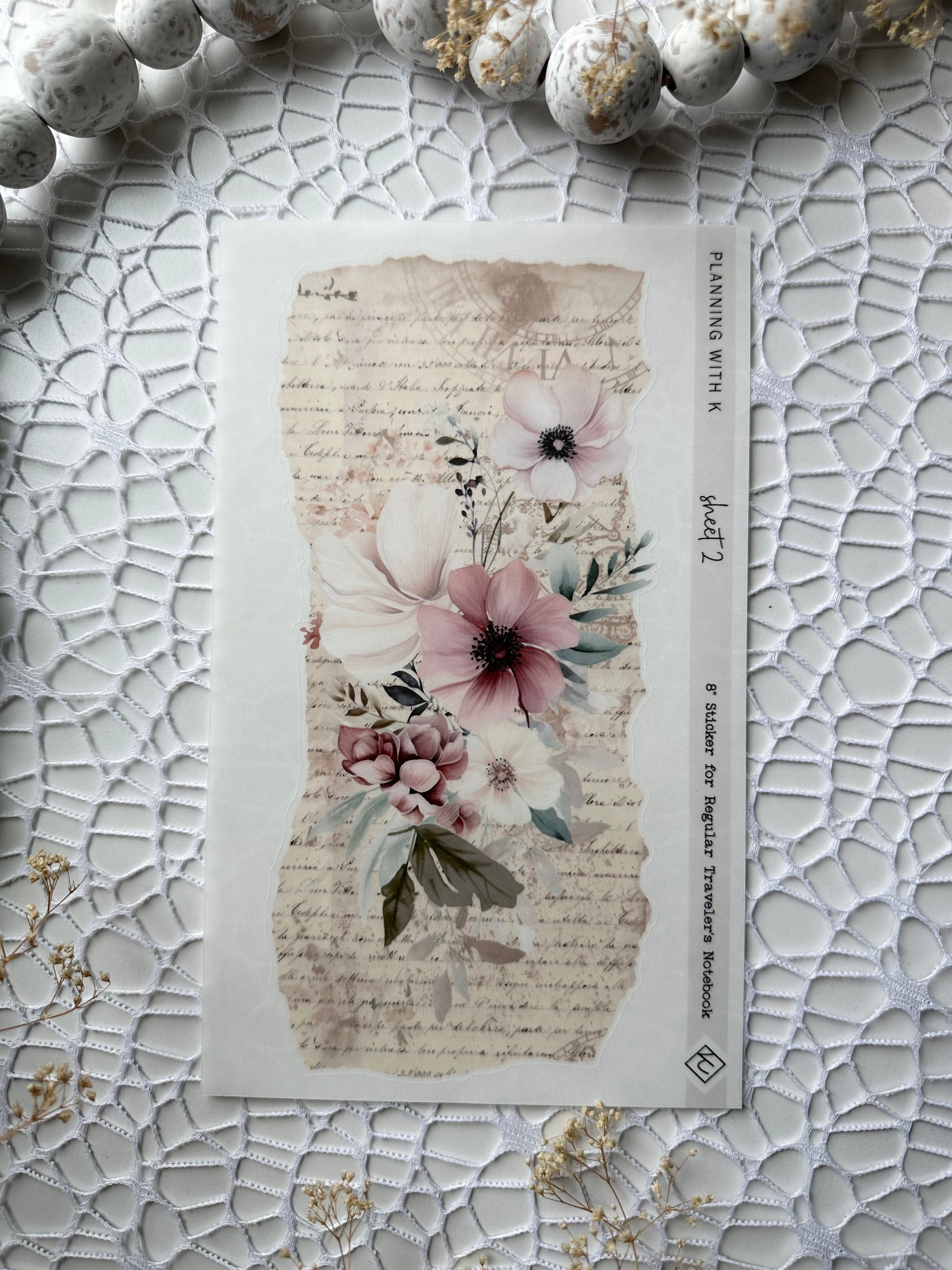 Notebook Spring Sticker Traveler's Notebook Sticker - 8in Tall | Regular TN Sticker Printed on ...
