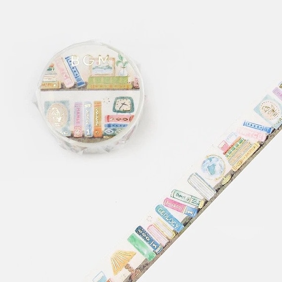 BGM Books Foil Washi Tape | Book shelf Masking Tape for Journals,  Scrapbook, Junk Journals | Planners