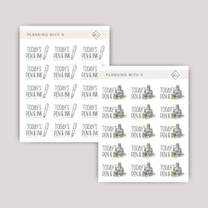 Today&#39;s Pen & Ink Script Stickers | Fountain Pen and Ink of the day Stickers