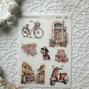 Let's Travel Stickers for planners, journals Love to Travel Stickers printed on Transparent Matte Sticker Paper Sheet 4