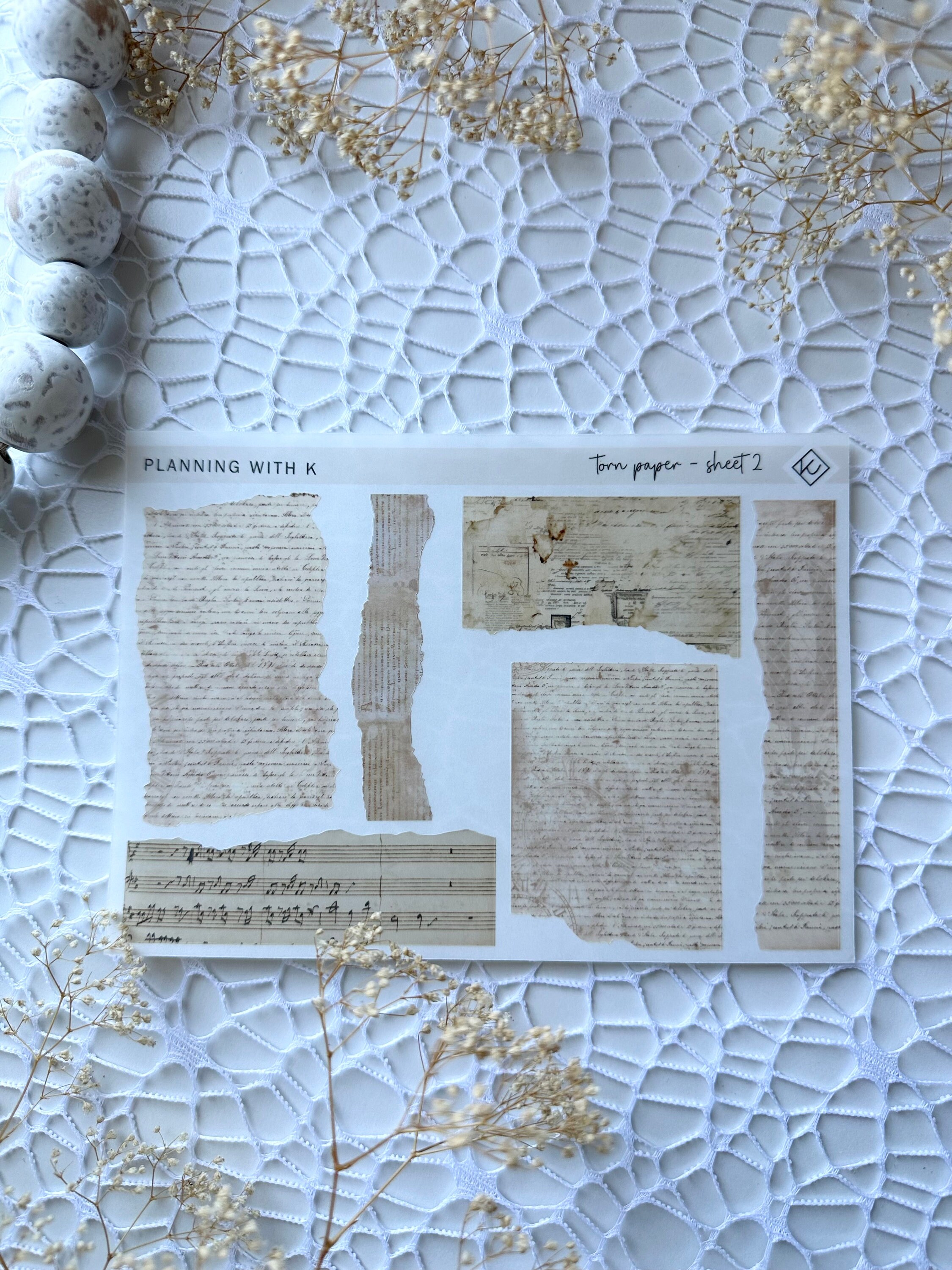Vintage Torn Paper Stickers for Planners, Journals | Journaling, Junk ...