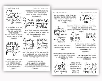 Adesivi con versetti e citazioni bibliche per agende e diari / Stampati su carta adesiva trasparente opaca / Versetti biblici