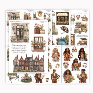 Stickers beauté tulipes pour agendas, carnets | Stickers imprimés sur du papier transparent mat | Amour tulipes