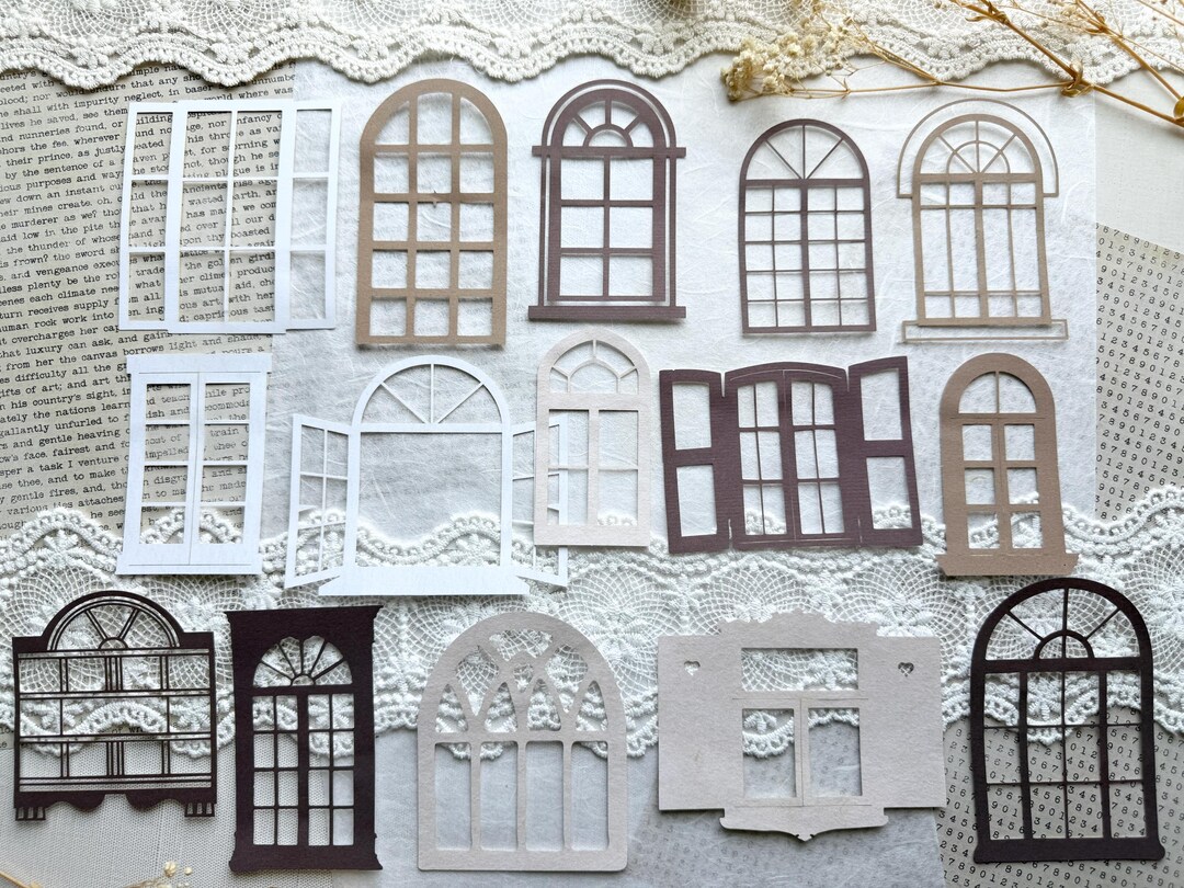 Set of Hallowed Paper Windows for Collage Making | Set of 15 Pieces - Etsy