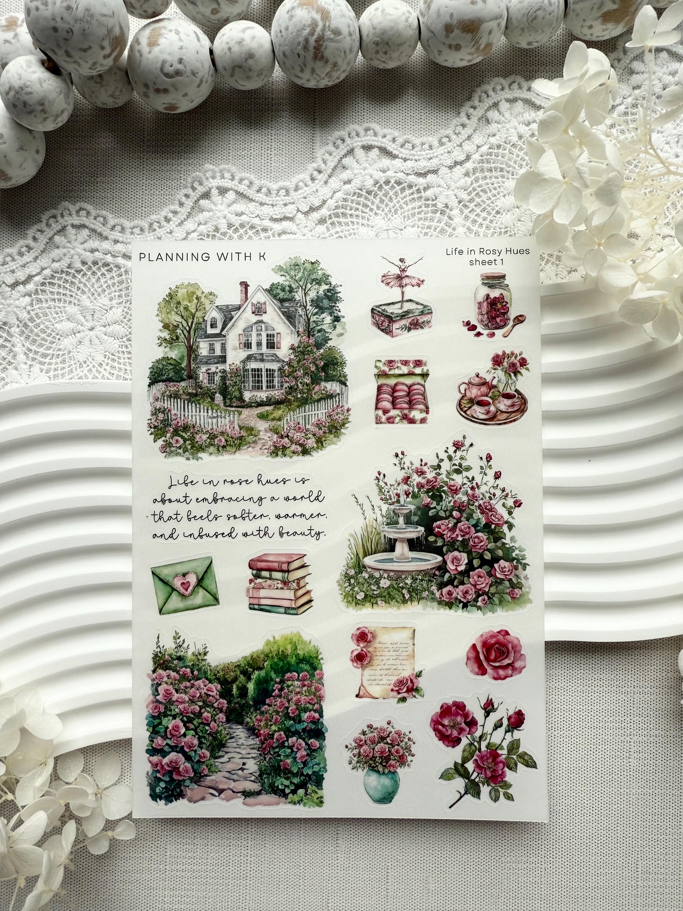Life in Rosy Hues Stickers for Planners, Journals | Stickers Printed on ...