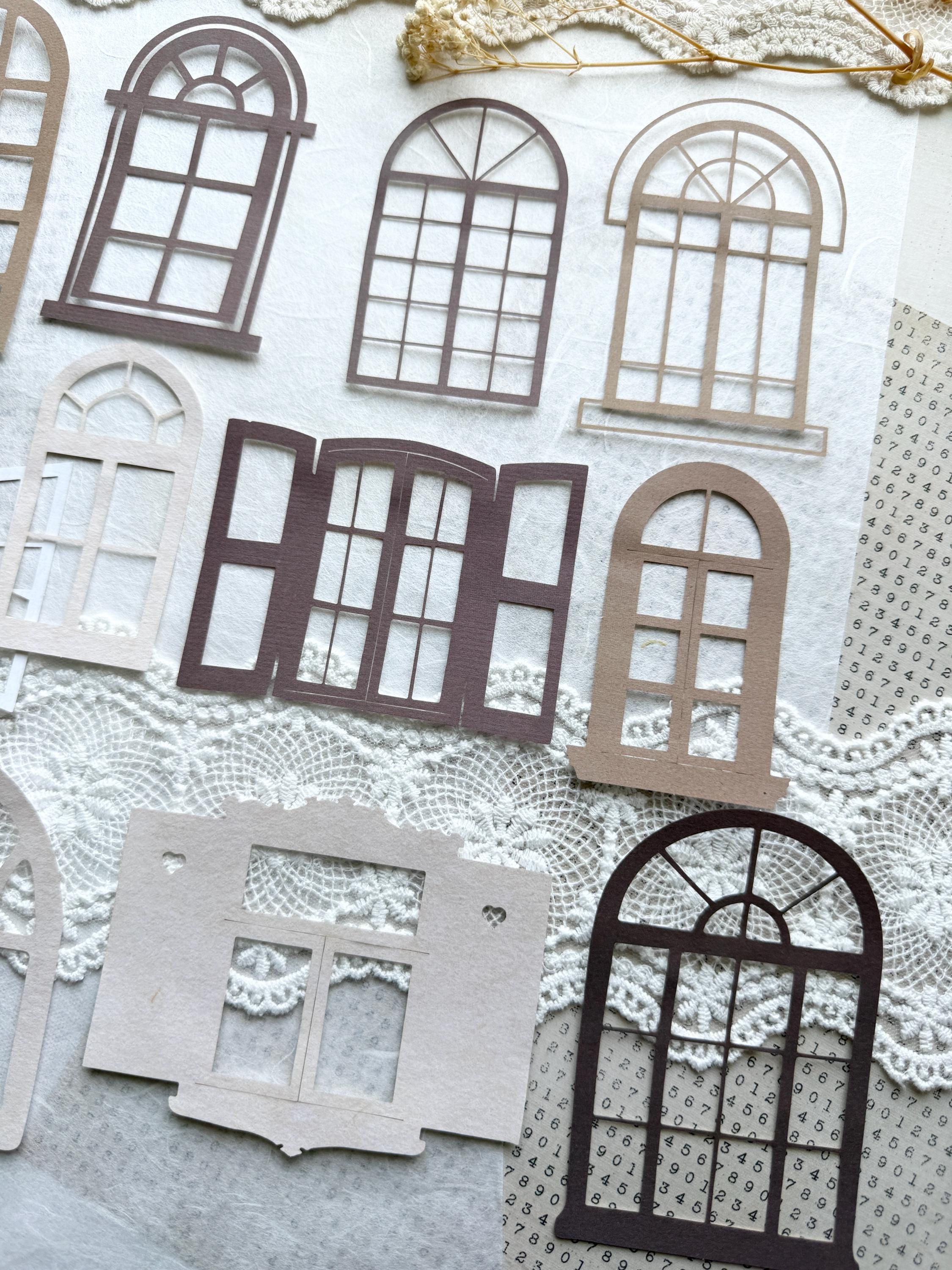 Set of Hallowed Paper Windows for Collage Making | Set of 15 Pieces - Etsy