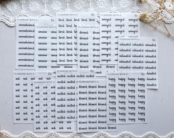 Feelings, excited, Happy, Blessed, sick, sad, stressed etc. | Kiss cut stickers in Transparent matte sticker paper